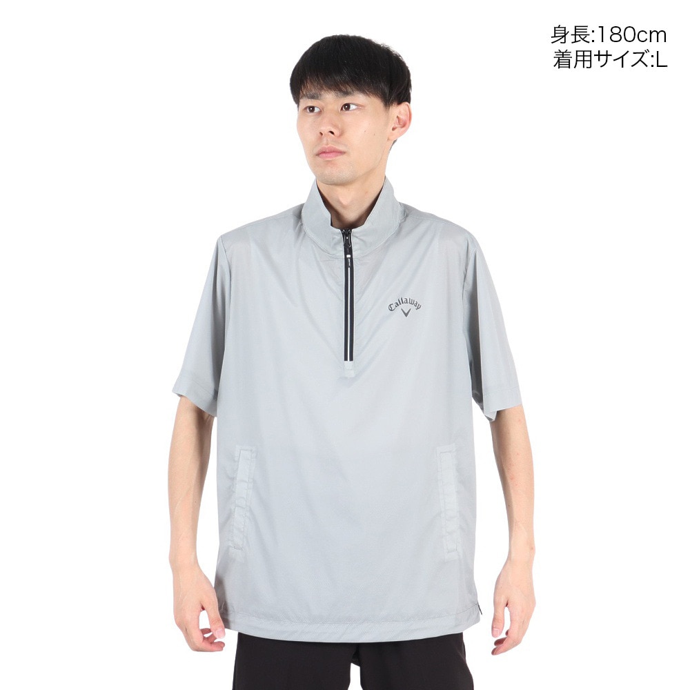 キャロウェイ（CALLAWAY）（メンズ）ゴルフウェア 半袖 ストレッチ ミニリップ ハーフジップブルゾン C25216100-1020