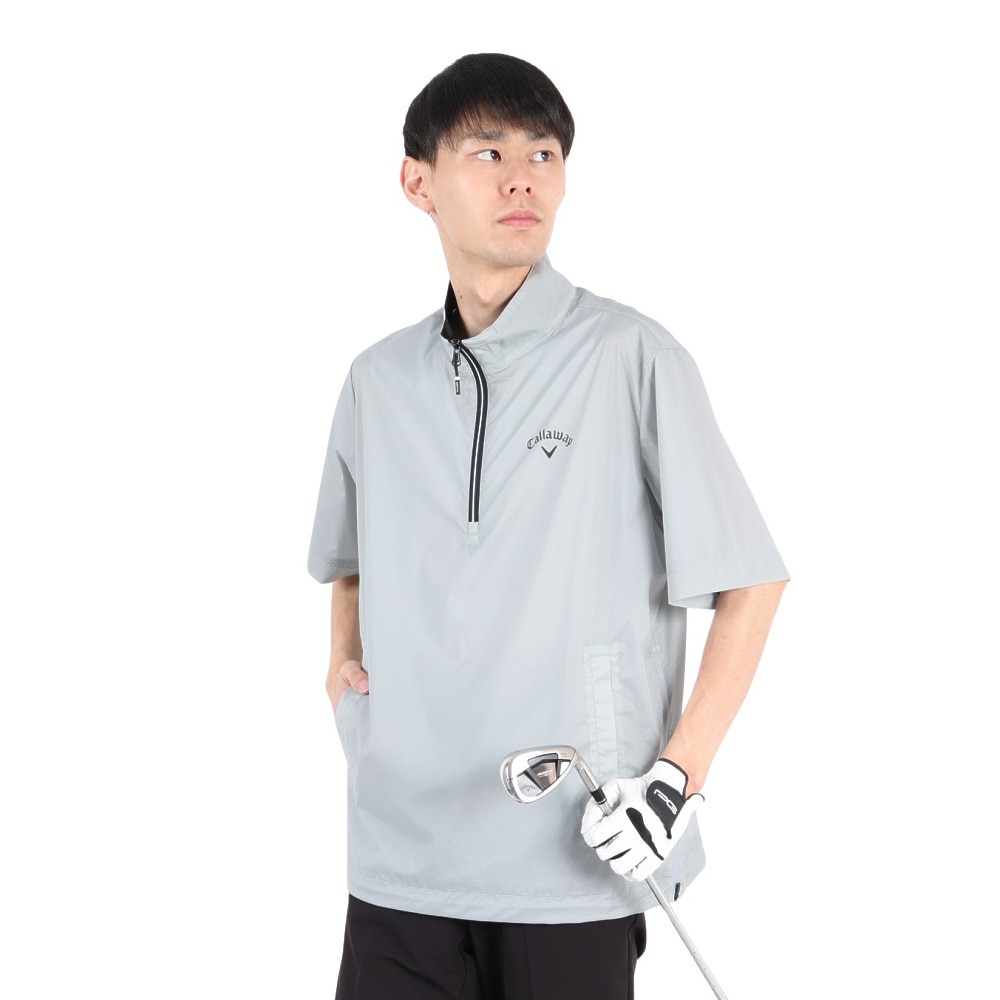 キャロウェイ（CALLAWAY）（メンズ）ゴルフウェア 半袖 ストレッチ ミニリップ ハーフジップブルゾン C25216100-1020
