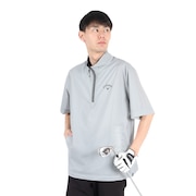 (メンズ)ゴルフウェア 半袖 ストレッチ ミニリップ ハーフジップブルゾン C25216100
