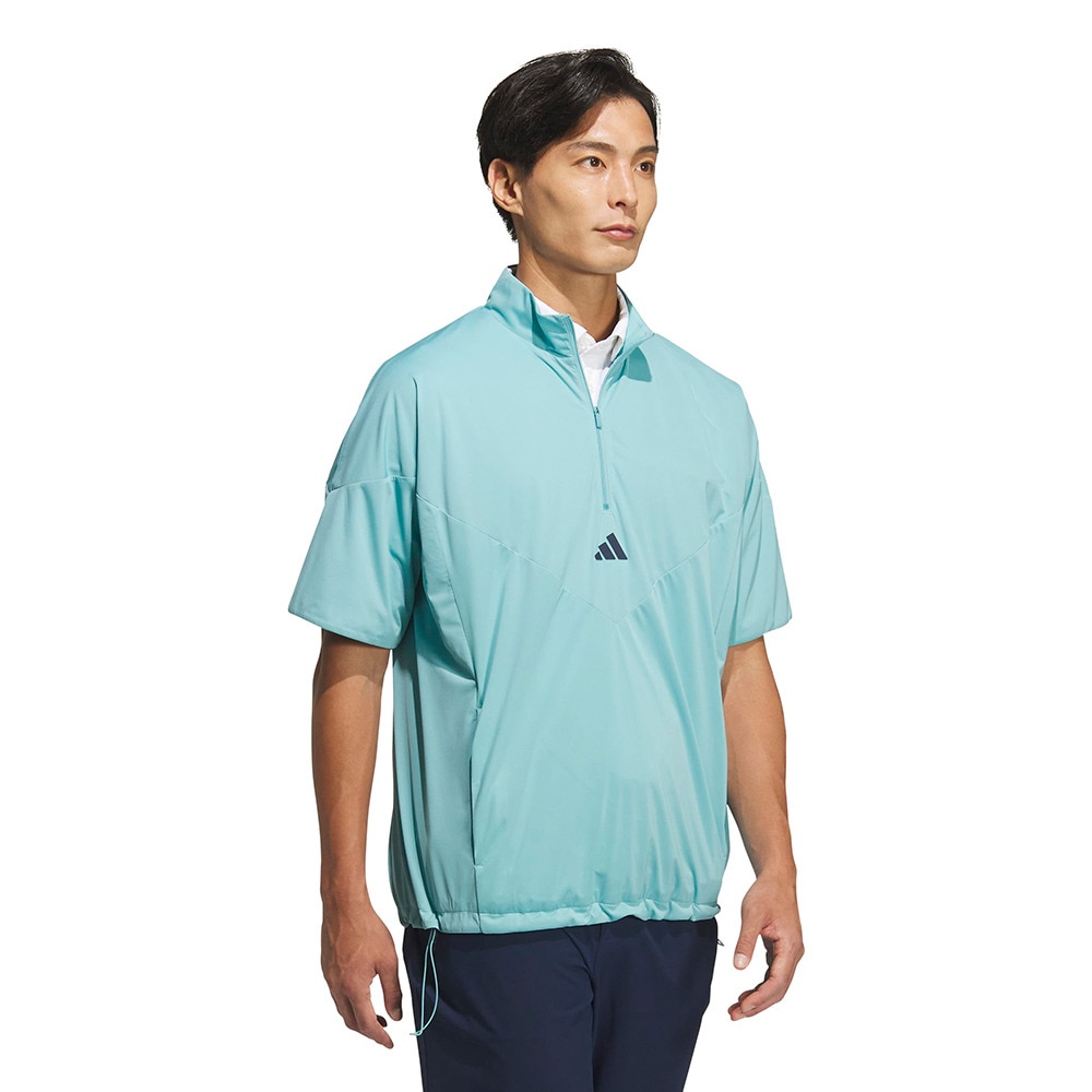 アディダス（adidas）（メンズ）ゴルフウェア コードカオス ハーフジップ半袖ウィンド UV105-KE6653 MGRN