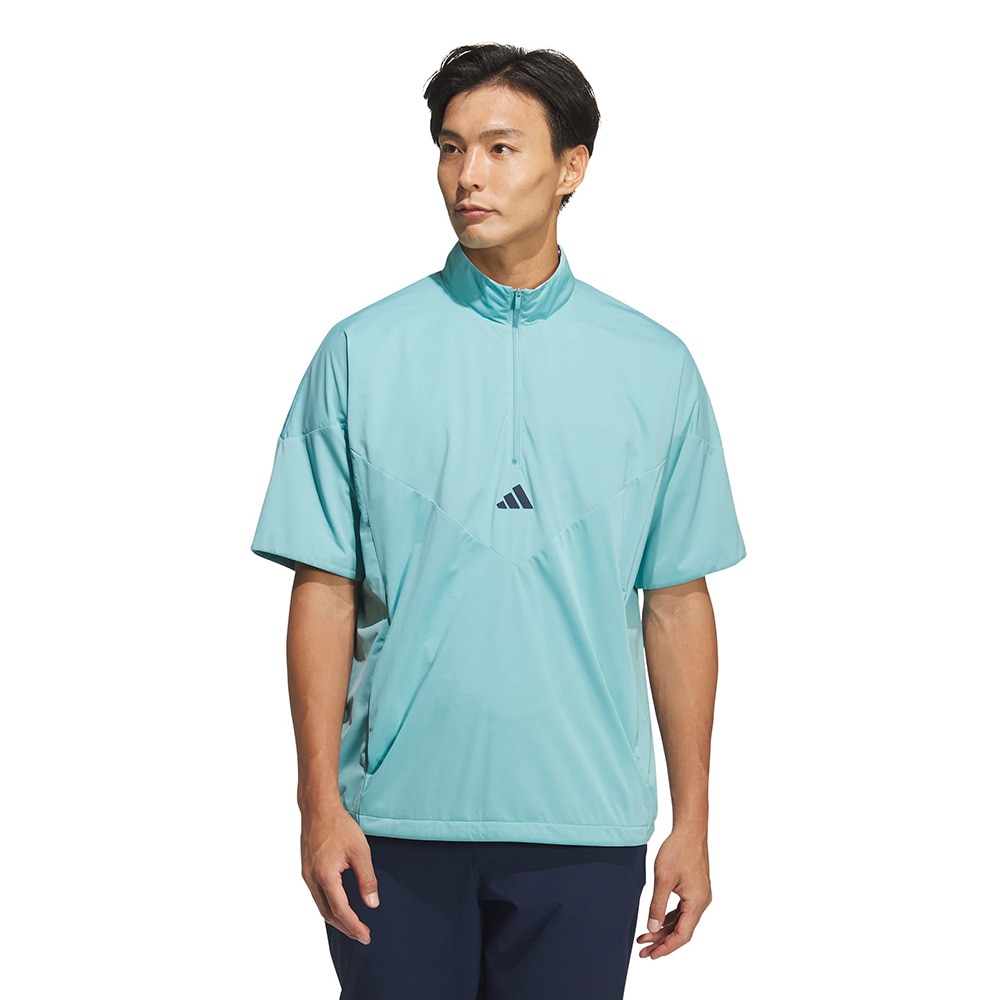 アディダス（adidas）（メンズ）ゴルフウェア コードカオス ハーフジップ半袖ウィンド UV105-KE6653 MGRN