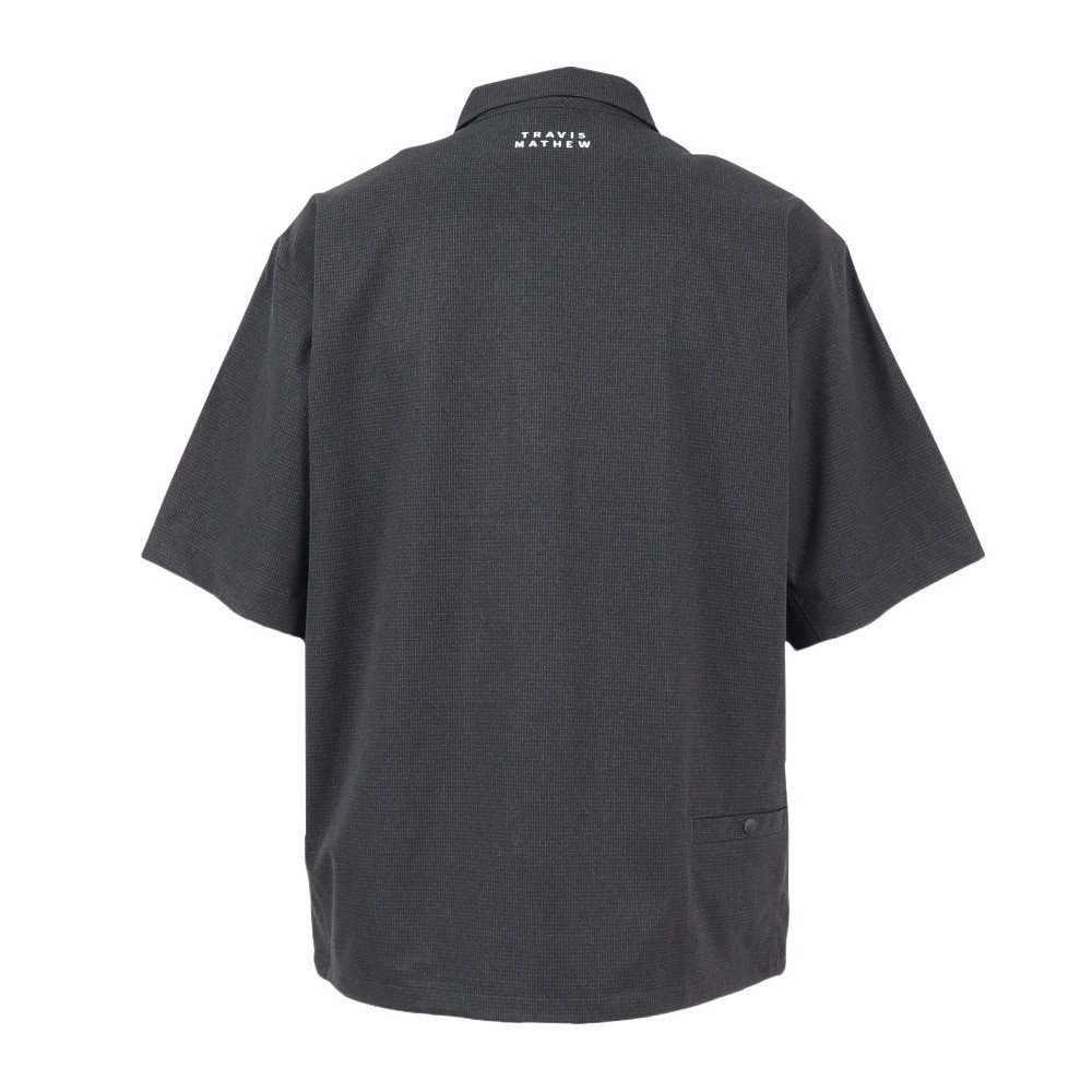トラヴィスマシュー（Travis Mathew）（メンズ）ゴルフウェア 半袖チェック柄 クォータージップ ジャケット 7AM004-0BLK