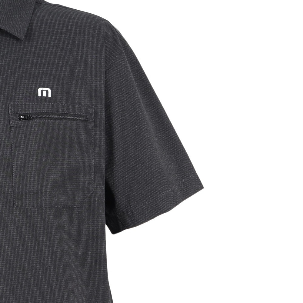 トラヴィスマシュー（Travis Mathew）（メンズ）ゴルフウェア 半袖チェック柄 クォータージップ ジャケット 7AM004-0BLK