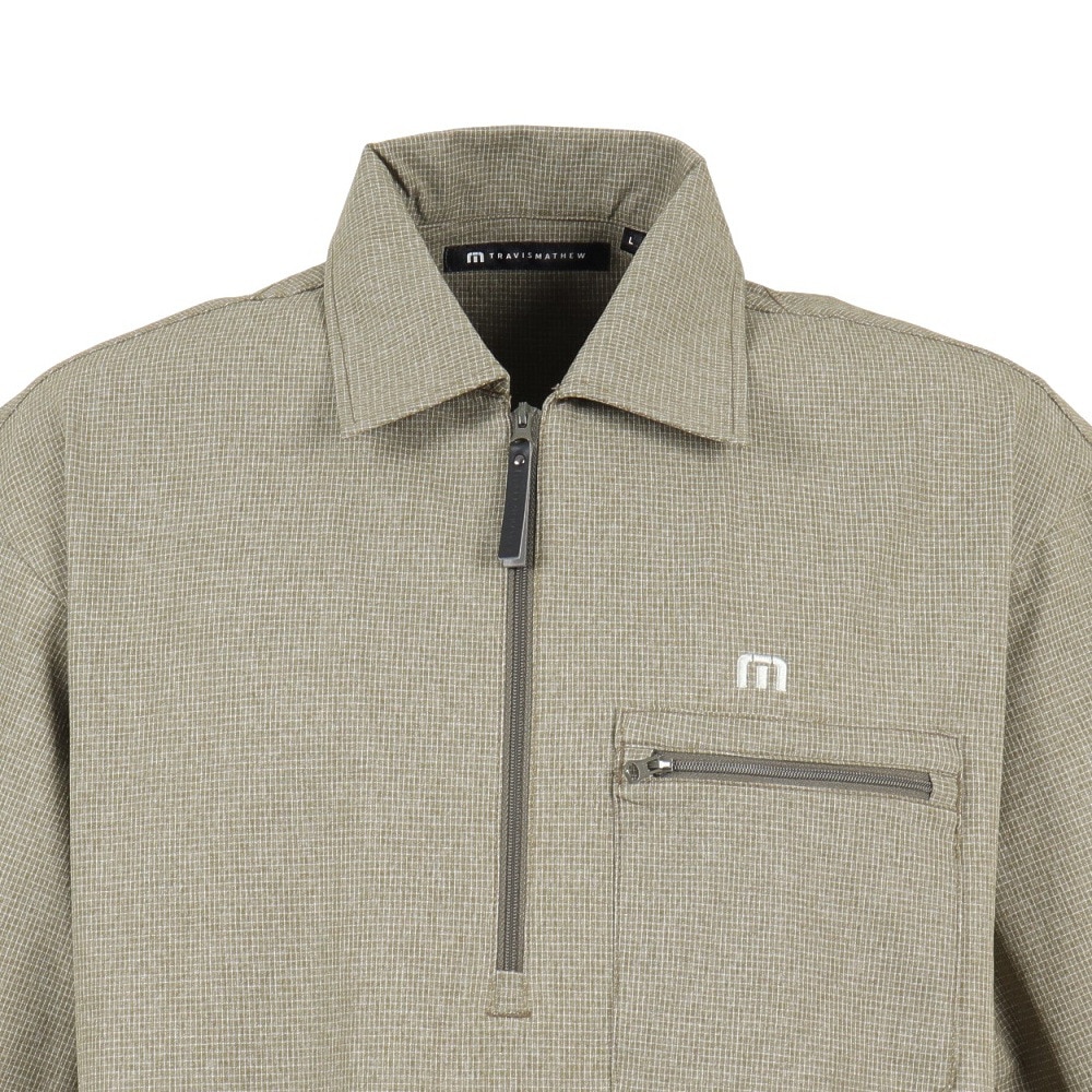 トラヴィスマシュー（Travis Mathew）（メンズ）ゴルフウェア 半袖チェック柄 クォータージップ ジャケット 7AM004-3OLG