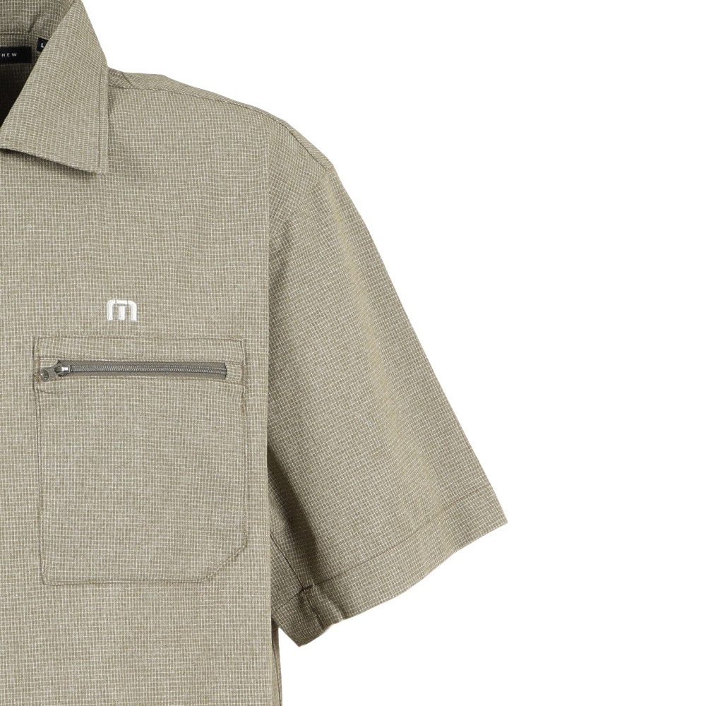トラヴィスマシュー（Travis Mathew）（メンズ）ゴルフウェア 半袖チェック柄 クォータージップ ジャケット 7AM004-3OLG