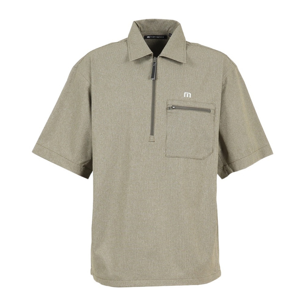 トラヴィスマシュー（Travis Mathew）（メンズ）ゴルフウェア 半袖チェック柄 クォータージップ ジャケット 7AM004-3OLG