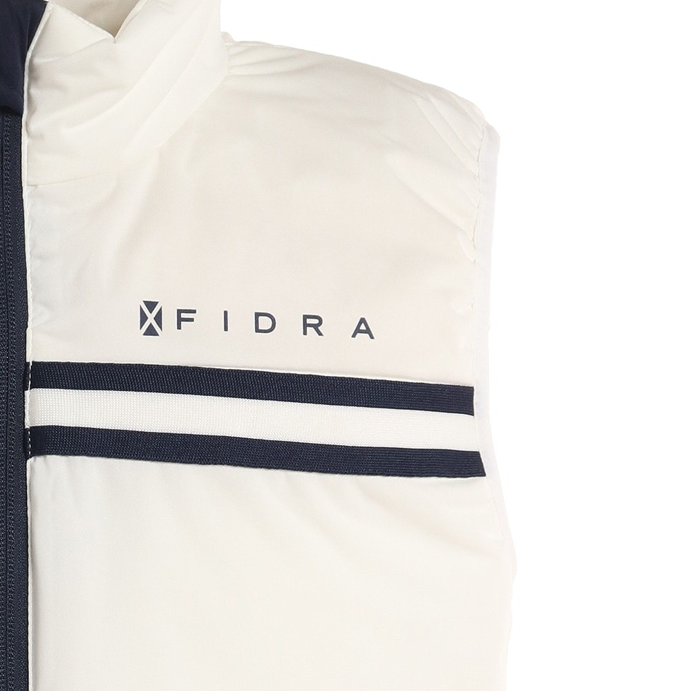 フィドラ(FIDRA)(メンズ)ゴルフウェア アウター 撥水 ストレッチ 防風 保温 吸湿 発熱 ハイブリッド ダウン ベスト FD5LTK10 WHT