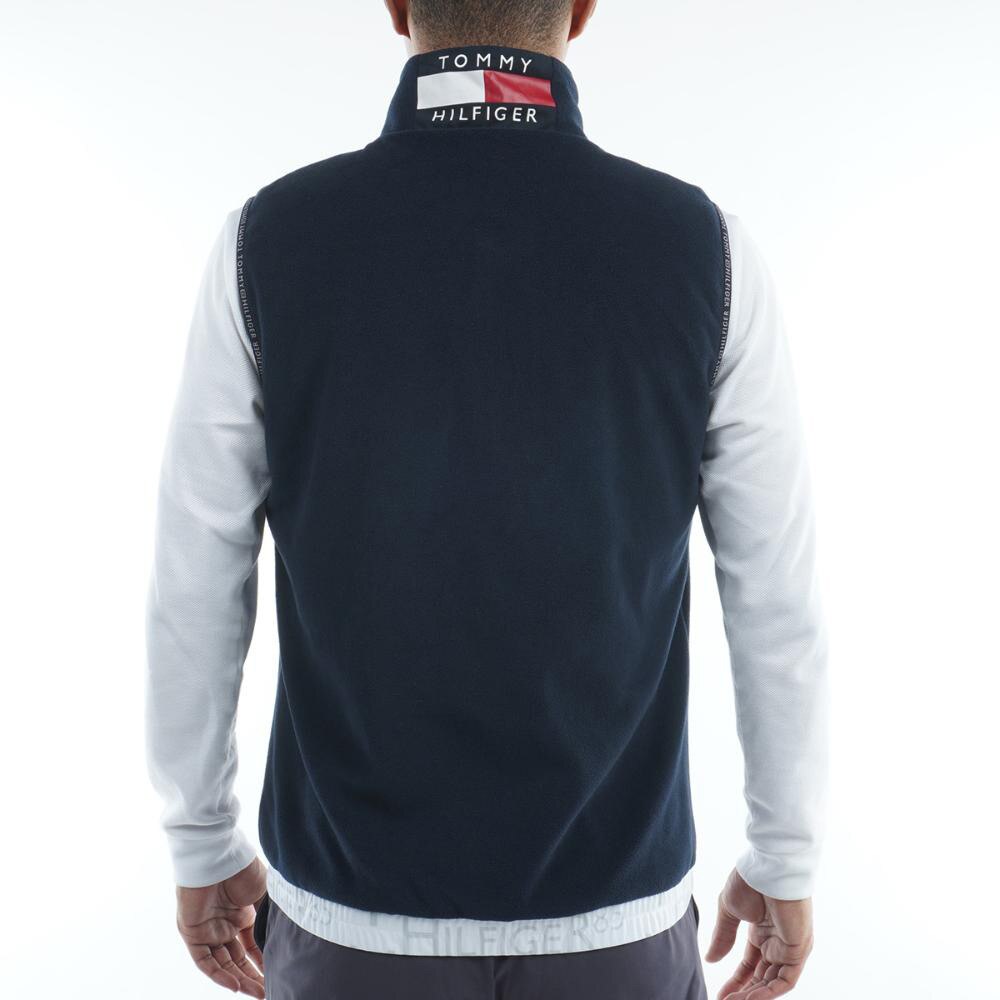 トミーヒルフィガー（TOMMY HILFIGER）（メンズ）ゴルフウェア アウター ロゴプリントリバーシブルベスト THMA287-WHT