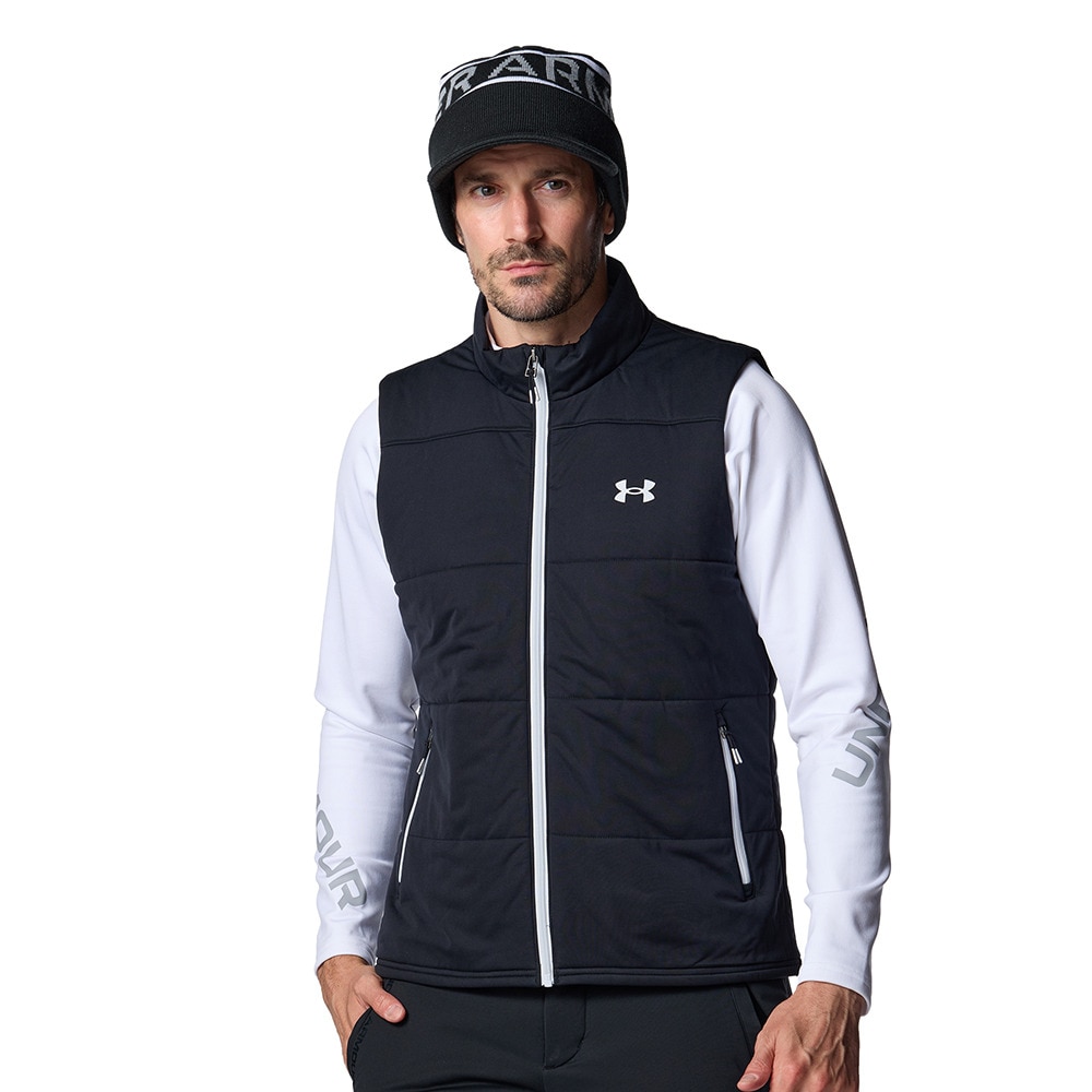 アンダーアーマー（UNDER ARMOUR）（メンズ）ゴルフウェア アウター DRIVE PRO INSULATED フルジップ 中綿ベスト 6007925 001