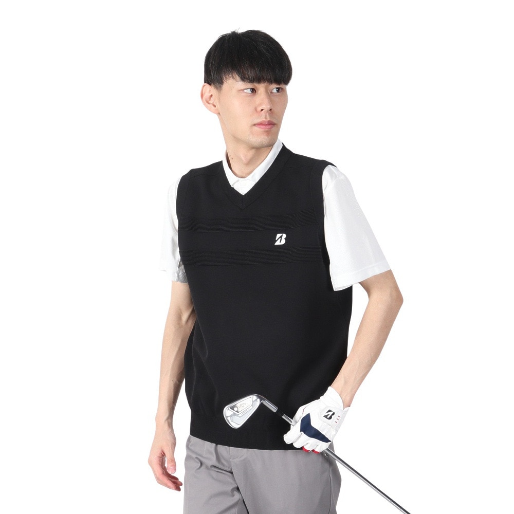 ブリヂストンゴルフ（BRIDGESTONE GOLF）（メンズ）ゴルフウェア Vネックベスト EGM01CBK