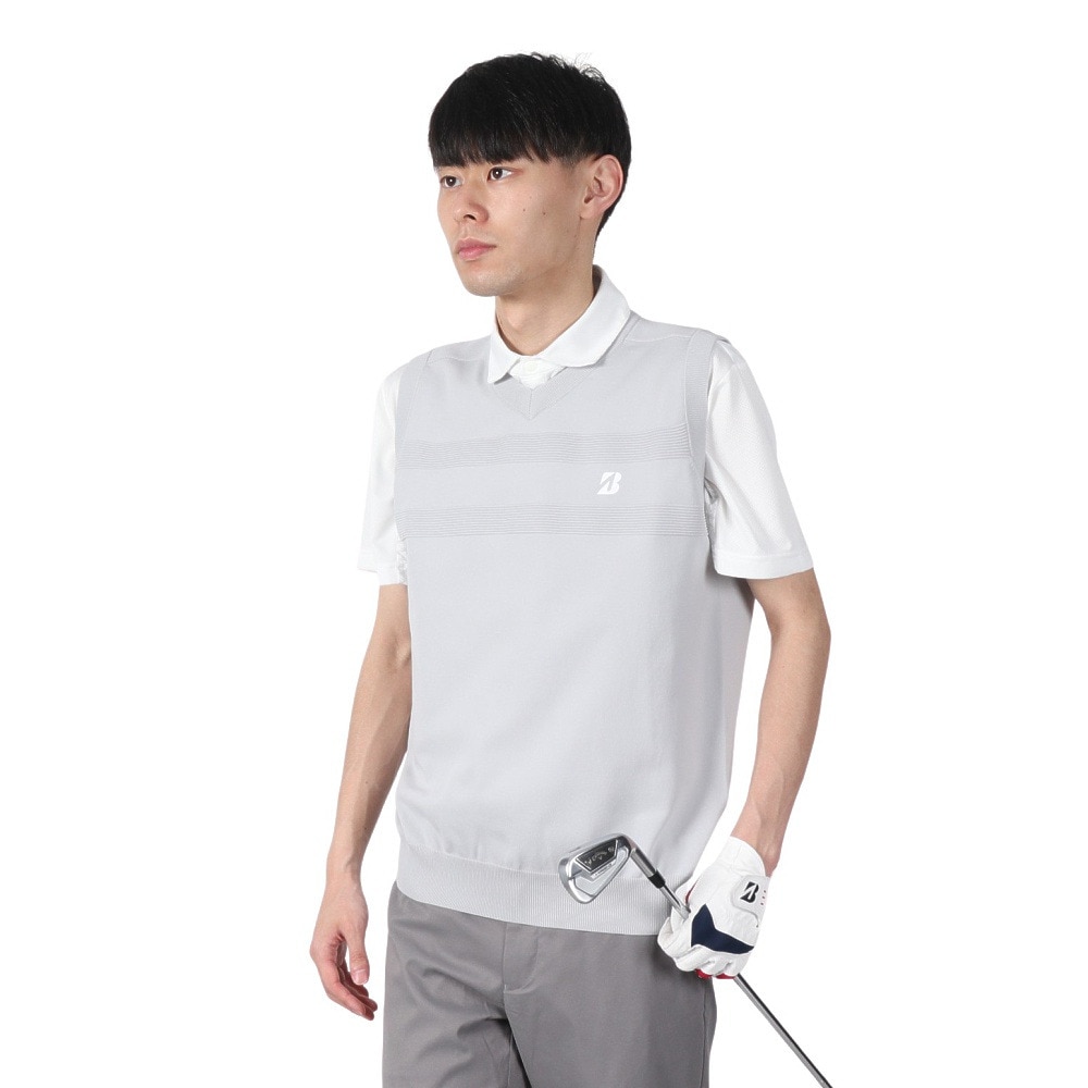 ブリヂストンゴルフ（BRIDGESTONE GOLF）（メンズ）ゴルフウェア Vネックベスト EGM01CMG