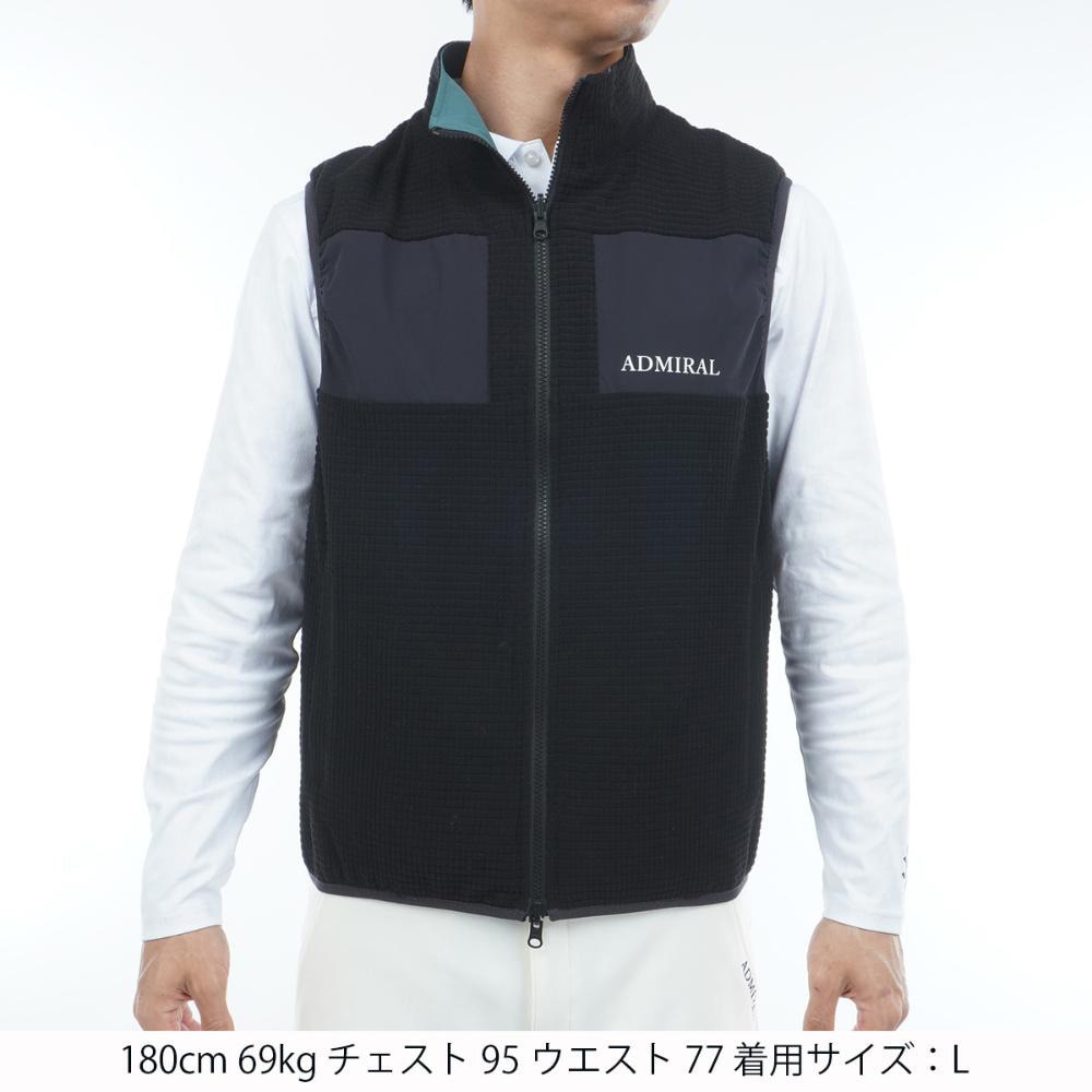 アドミラル ゴルフ(Admiral GOLF)ゴルフウェア リバーシブル ボアベスト ADMA578-BLK(Men’s) アドミラル ゴルフ（Admiral GOLF）（メンズ）ゴルフウェア