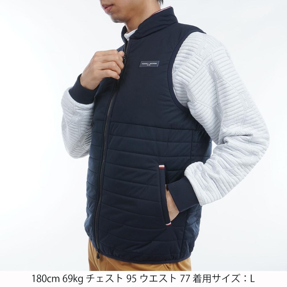 トミー ヒルフィガー ゴルフ（TOMMY HILFIGER GOLF）（メンズ）ゴルフウェア アウター 防風 圧着 キルト 中綿 ベスト THMA467-NVY