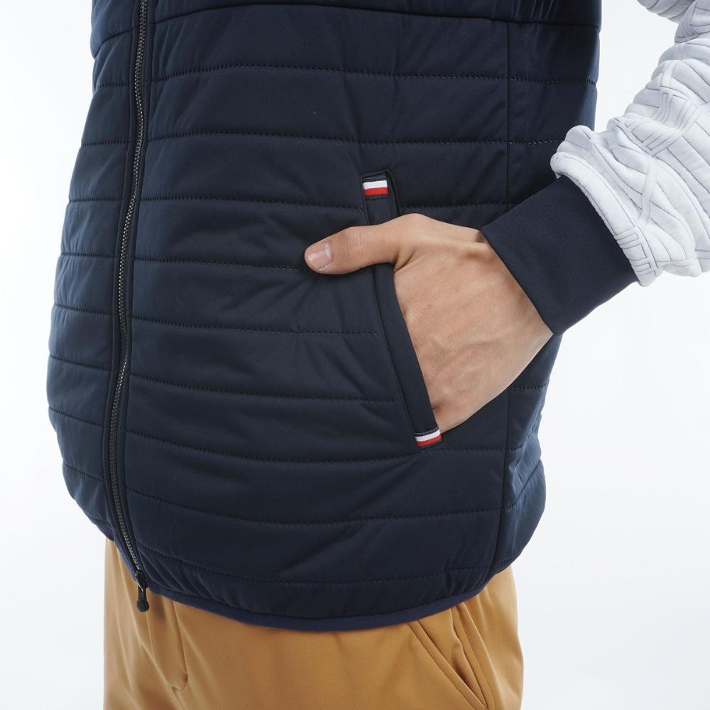 トミー ヒルフィガー ゴルフ（TOMMY HILFIGER GOLF）（メンズ）ゴルフウェア アウター 防風 圧着 キルト 中綿 ベスト THMA467-NVY