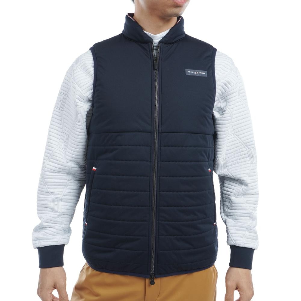 トミー ヒルフィガー ゴルフ（TOMMY HILFIGER GOLF）（メンズ）ゴルフウェア アウター 防風 圧着 キルト 中綿 ベスト THMA467-NVY