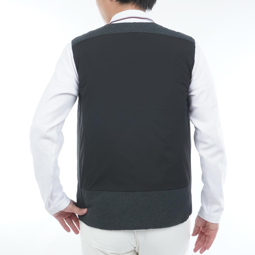 トミー ヒルフィガー ゴルフ（TOMMY HILFIGER GOLF）（メンズ）ゴルフウェア 防風 ノーカラー中綿ベスト THMA585-BLK