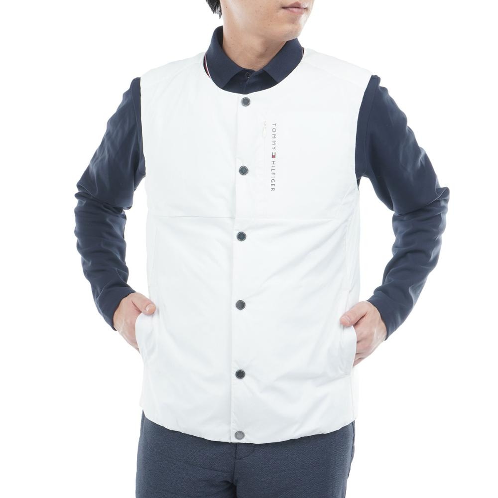 トミー ヒルフィガー ゴルフ（TOMMY HILFIGER GOLF）（メンズ）ゴルフウェア 防風 ノーカラー中綿ベスト THMA585-OWH