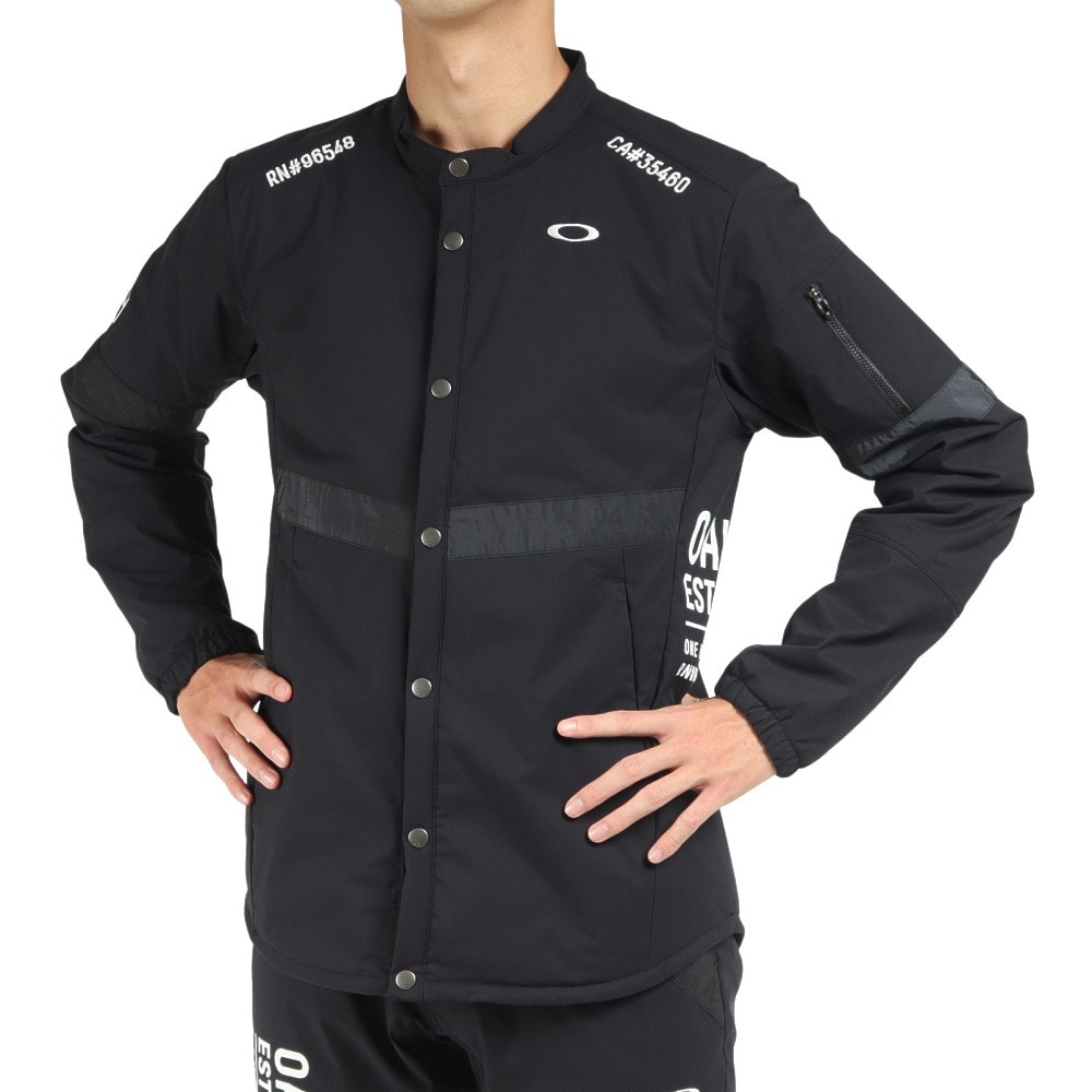 ＜ヴィクトリアゴルフ＞ ＯＡＫＬＥＹ ゴルフウェア アウター 長袖 撥水 防風 保温 ストレッチ ドライ 快適 STW WIND JACKET FOA404680-02E Ｌ 90 ウェア画像