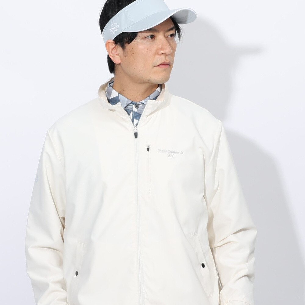 トランスコンチネンツ（TRANS CONTINENTS）（メンズ）ゴルフウェア アウター 撥水 裏メッシュ 起毛 フルジップアウター X24AW02T-WH