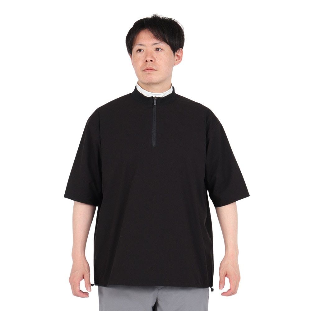 シルバースコット845（SILVERSCOTT845）（メンズ）ゴルフウェア WOVEN ハーフジップ プルオーバー SS25SST004 BLK