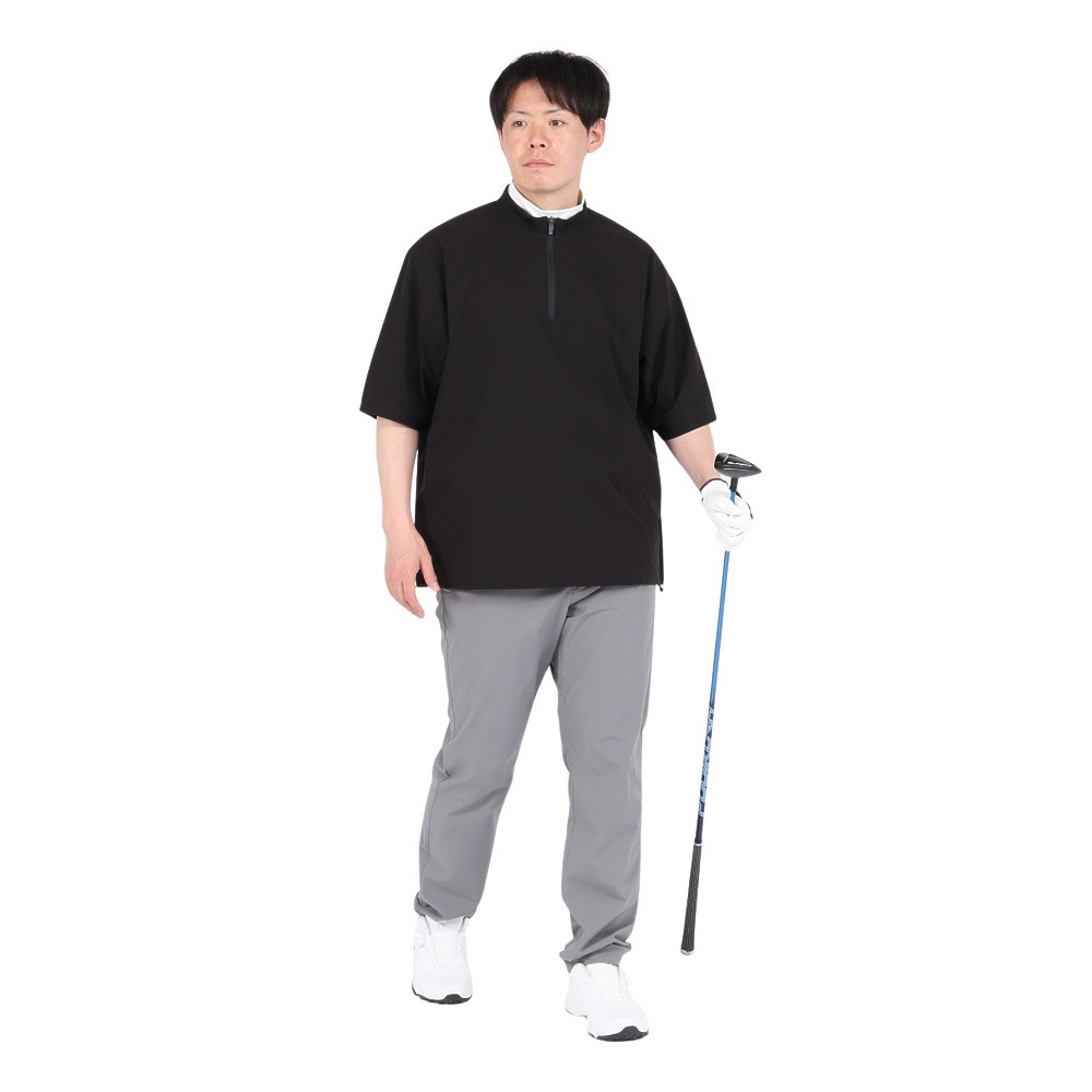 シルバースコット845（SILVERSCOTT845）（メンズ）ゴルフウェア WOVEN ハーフジップ プルオーバー SS25SST004 BLK