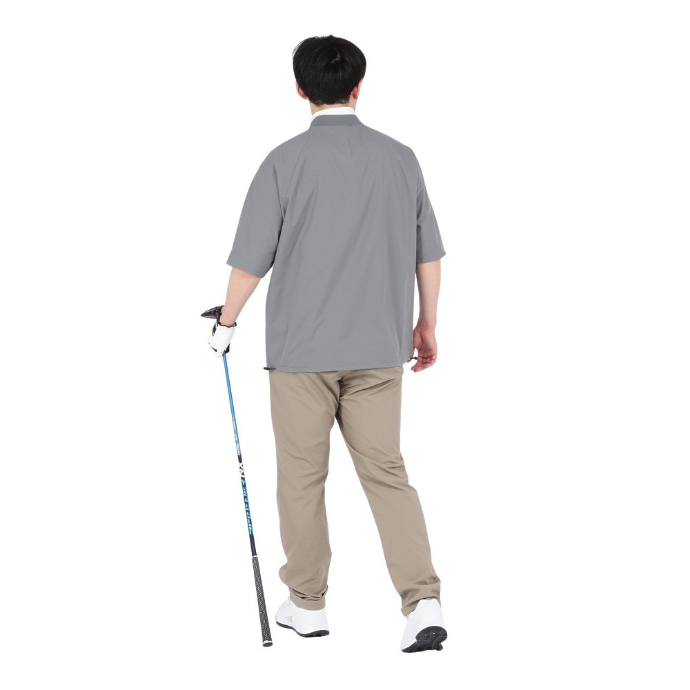 シルバースコット845（SILVERSCOTT845）（メンズ）ゴルフウェア アウター 撥水 WOVEN ハーフジップ 半袖 プルオーバー SS25SST004 GRY