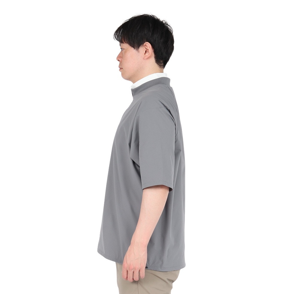 シルバースコット845（SILVERSCOTT845）（メンズ）ゴルフウェア アウター 撥水 WOVEN ハーフジップ 半袖 プルオーバー SS25SST004 GRY