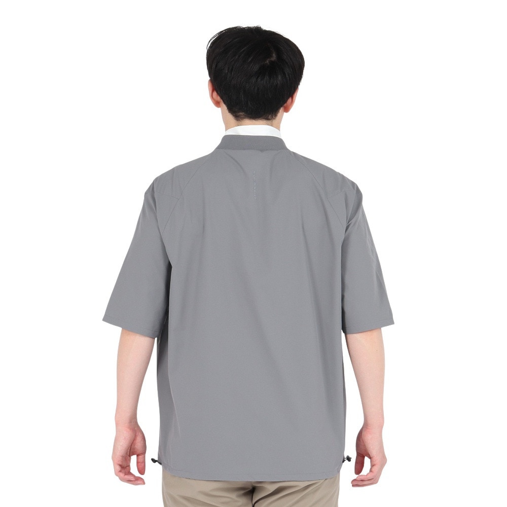 シルバースコット845（SILVERSCOTT845）（メンズ）ゴルフウェア アウター 撥水 WOVEN ハーフジップ 半袖 プルオーバー SS25SST004 GRY