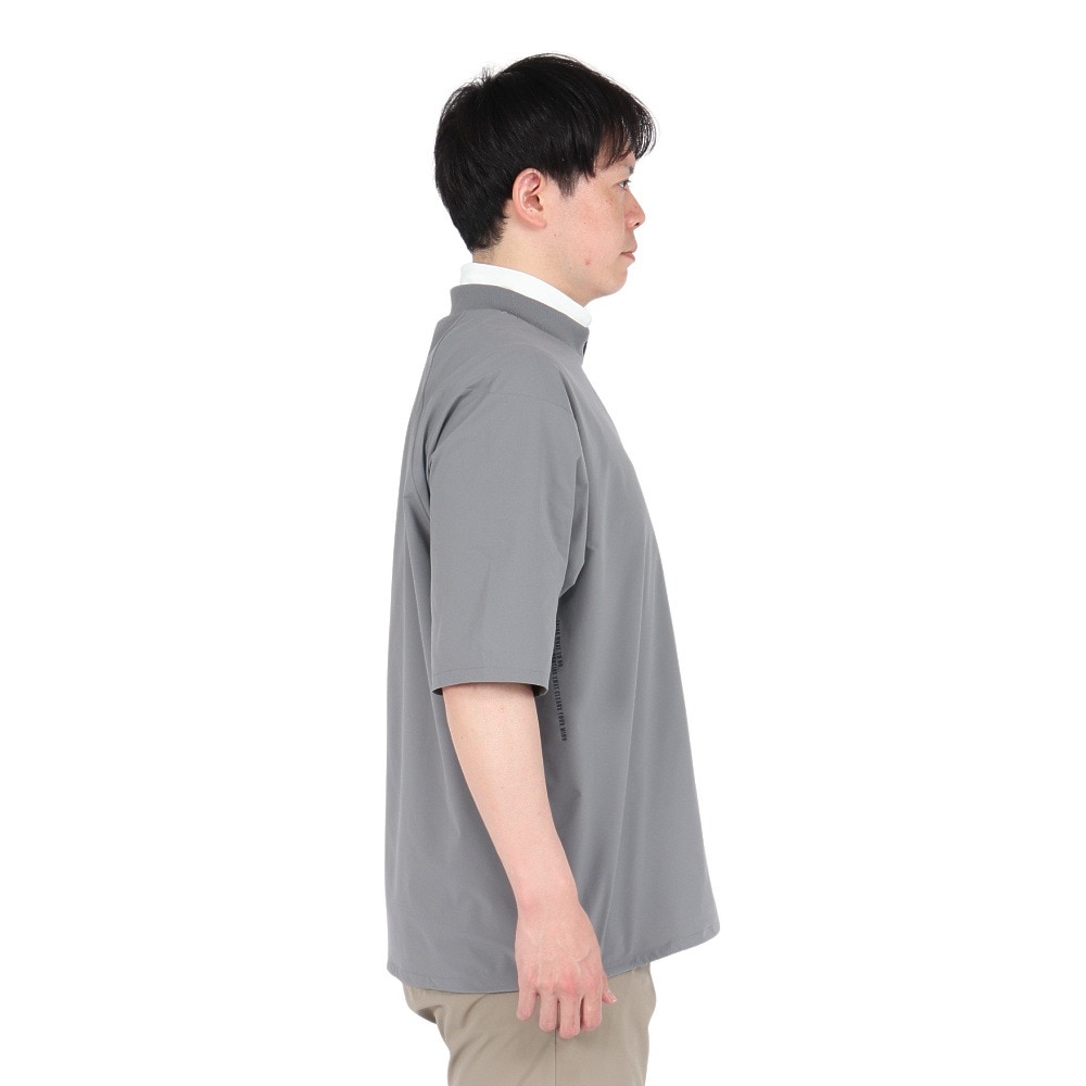 シルバースコット845（SILVERSCOTT845）（メンズ）ゴルフウェア アウター 撥水 WOVEN ハーフジップ 半袖 プルオーバー SS25SST004 GRY