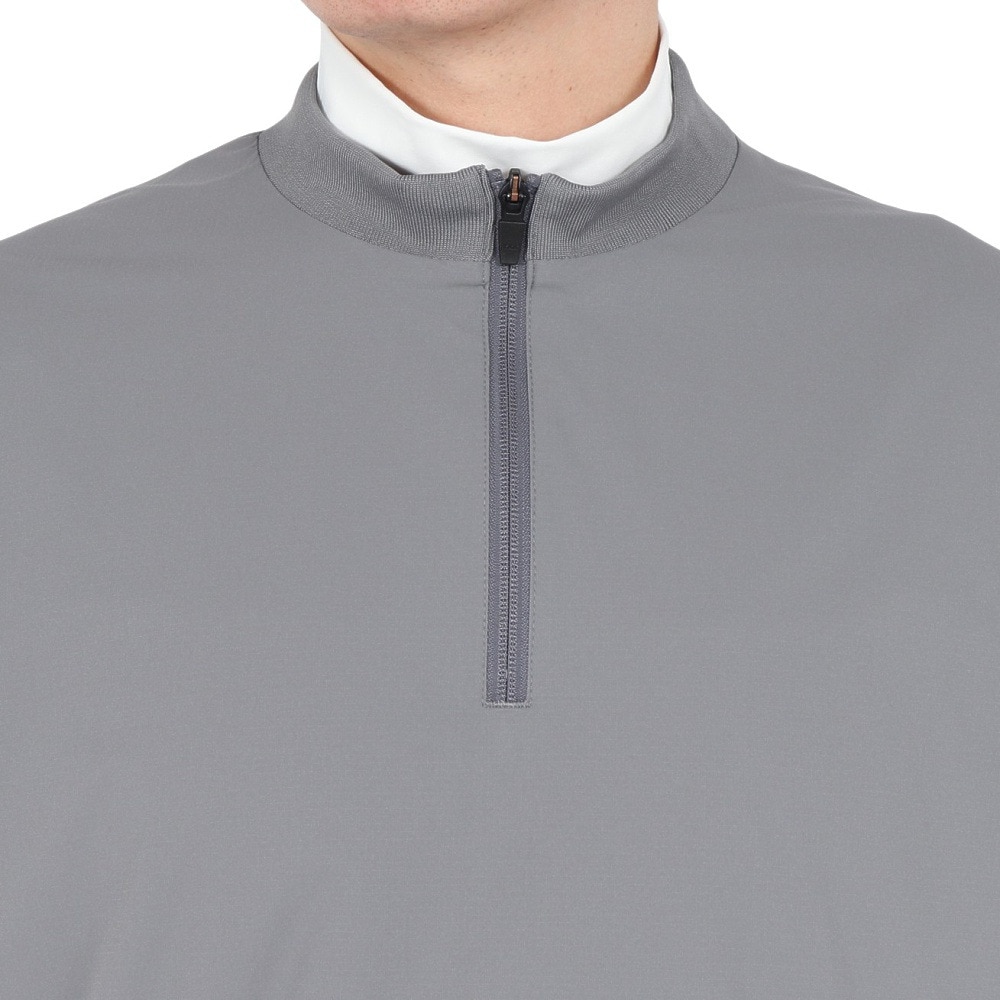 シルバースコット845（SILVERSCOTT845）（メンズ）ゴルフウェア アウター 撥水 WOVEN ハーフジップ 半袖 プルオーバー SS25SST004 GRY