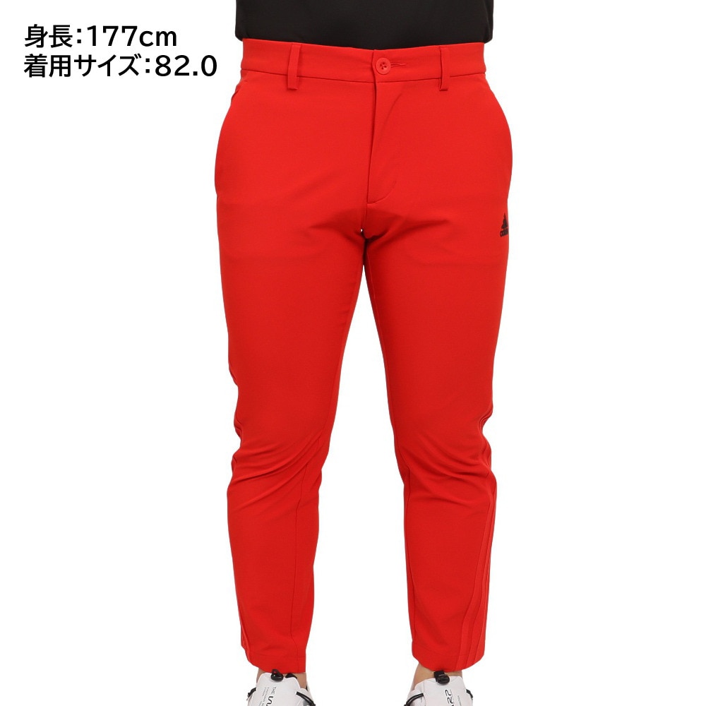 アディダス（adidas）（メンズ）ゴルフウェア UPF50+ 撥水 吸湿性 EX STRETCH ACTIVE スリーストライプスアンクルパンツ CN418-HA3271RD