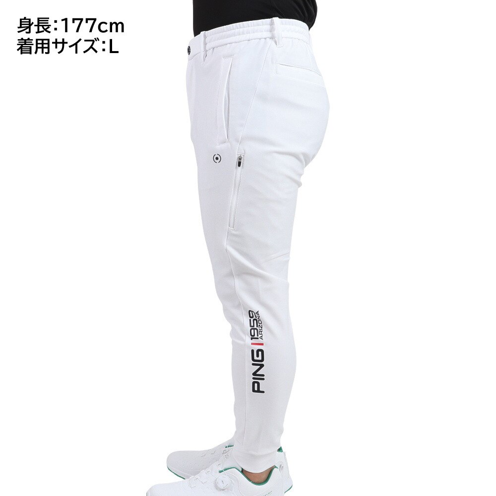 ピン（PING）（メンズ）ゴルフウェア ロング ロゴ テーパード 伸縮性 トリコット ストレッチ ジョガーパンツ 621-2231803-030  ゴルフ用品はヴィクトリアゴルフ