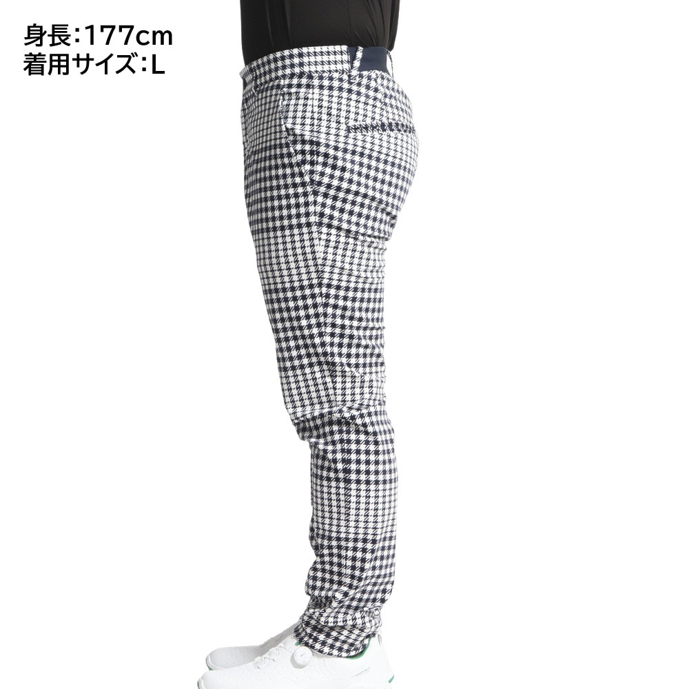 トミー ヒルフィガー ゴルフ（TOMMY HILFIGER GOLF）（メンズ）ゴルフウェア 千鳥チェック柄 テーパードパンツ THMA281-NVY
