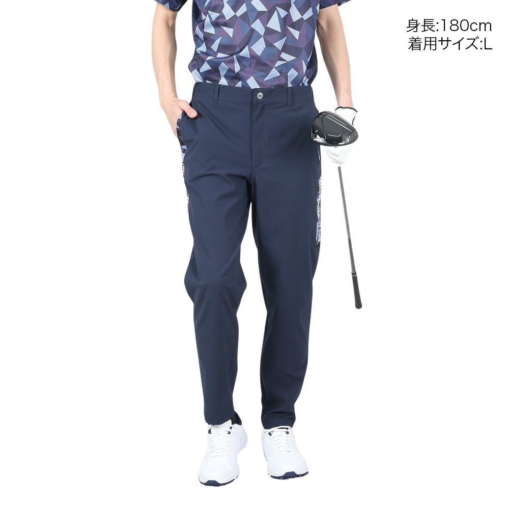 トランスコンチネンツ（TRANS CONTINENTS）（メンズ）ゴルフウェア 幾何柄ロングパンツ 24WTRX02-NV