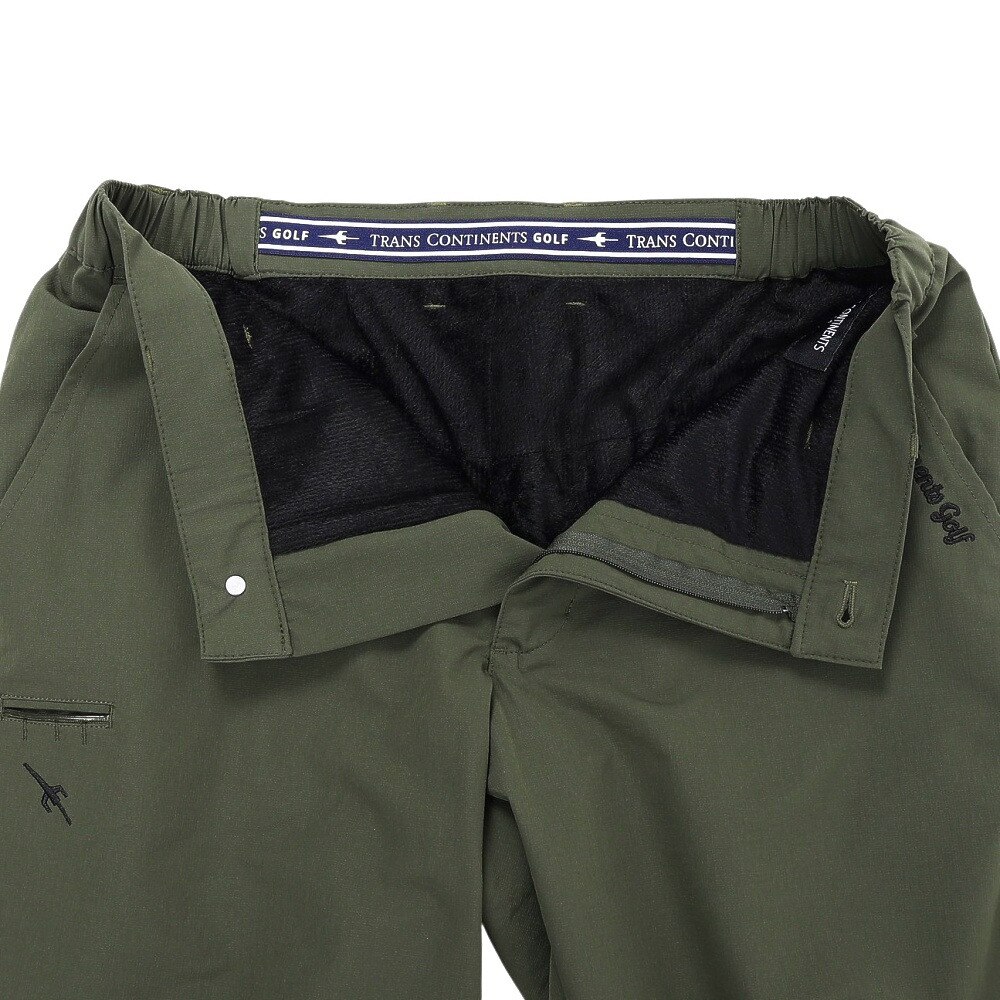 トランスコンチネンツ（TRANS CONTINENTS）（メンズ）ゴルフウェア 裏メッシュ 起毛 防風パンツ X24AW03T-KH