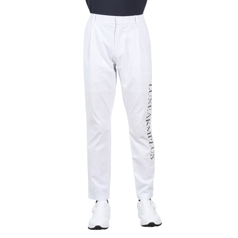リュクスエイケイエムプラス（LUXEAKMPLU）（メンズ）ゴルフウェア ベンチレーション ベーシックロングパンツ LAB-25005white