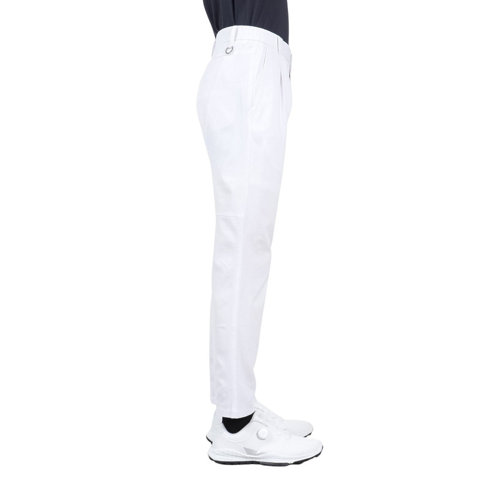 リュクスエイケイエムプラス（LUXEAKMPLU）（メンズ）ゴルフウェア ベンチレーション ベーシックロングパンツ LAB-25005white