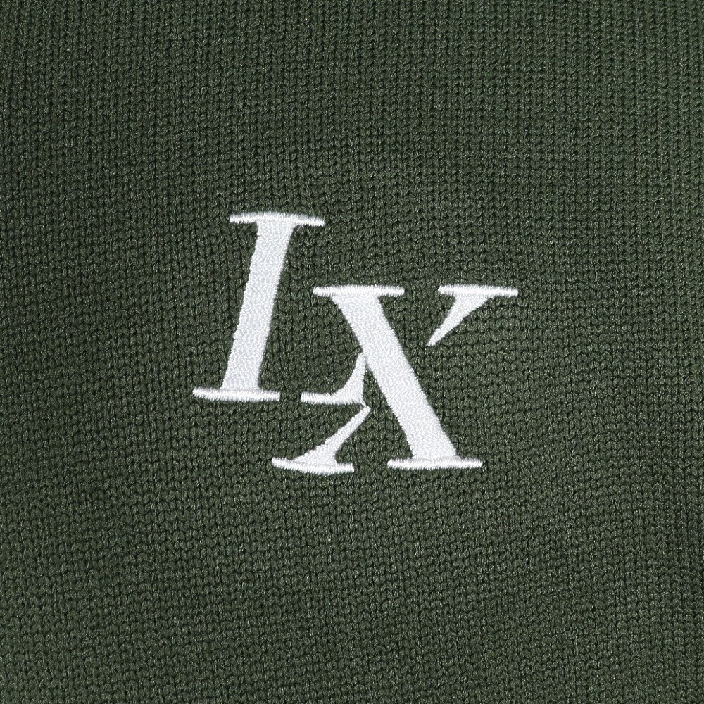 リュクスエイケイエムプラス（LUXEAKMPLUS）（メンズ）ゴルフウェア カラーロゴ 半袖ニットTシャツ LAK-25001khaki