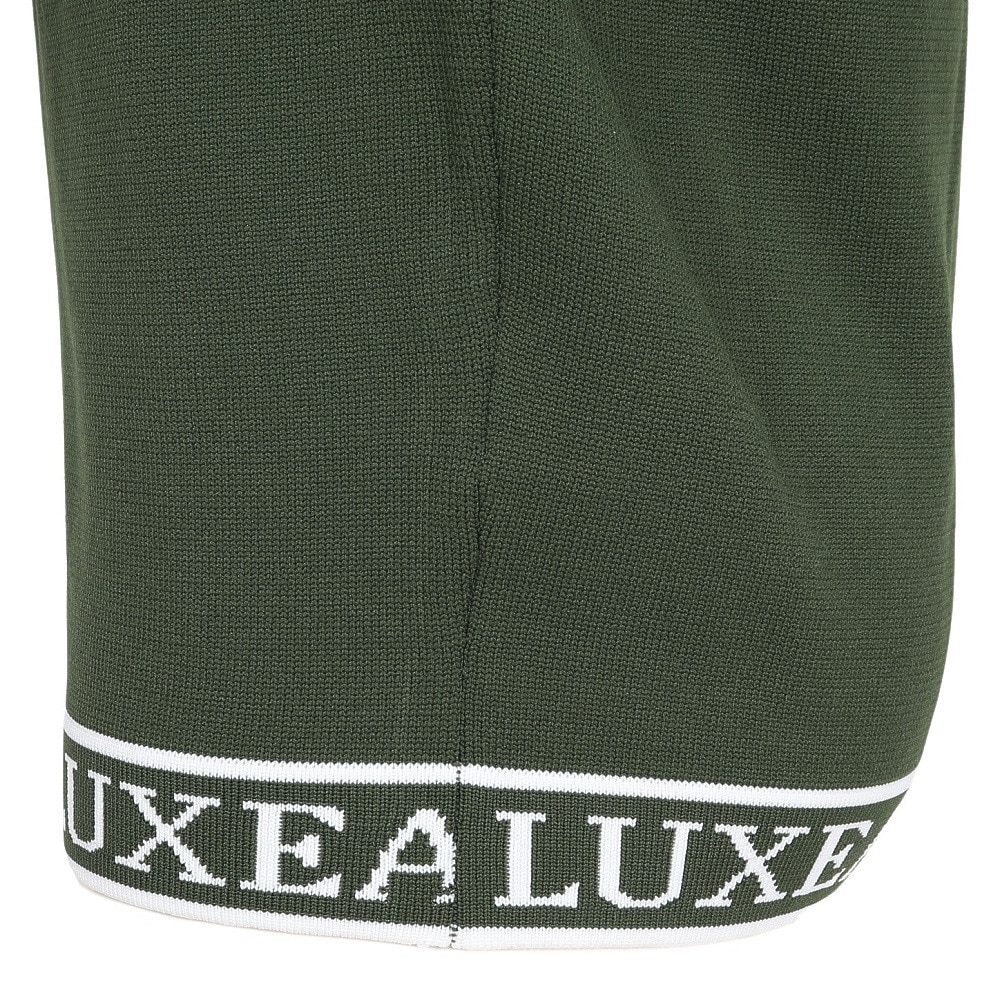 リュクスエイケイエムプラス（LUXEAKMPLUS）（メンズ）ゴルフウェア カラーロゴ 半袖ニットTシャツ LAK-25001khaki