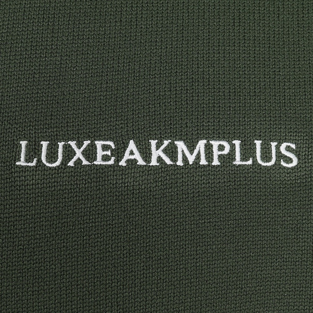 リュクスエイケイエムプラス（LUXEAKMPLUS）（メンズ）ゴルフウェア カラーロゴ 半袖ニットTシャツ LAK-25001khaki