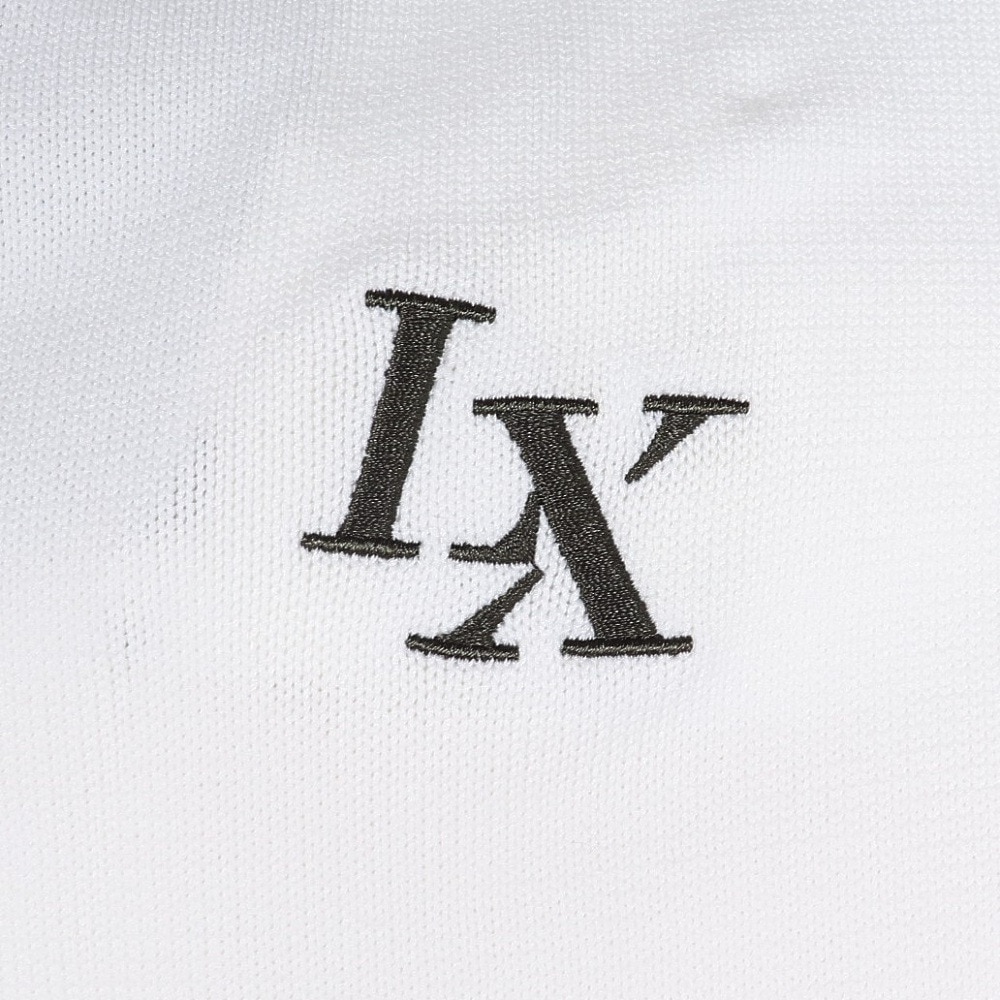 リュクスエイケイエムプラス（LUXEAKMPLUS）（メンズ）ゴルフウェア カラーロゴ 半袖ニットTシャツ LAK-25001white