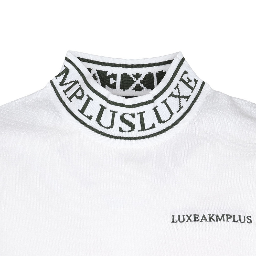 サイズ：XL LUXEAKMPLUS リュクスエイケイエムプラス  半袖ハイネックTシャツ  ホワイト系 [240101465324] ゴルフウェア メンズ ストスト サイズ：XL LUXEAKMPLUS リュクスエイケイエムプラス 半袖