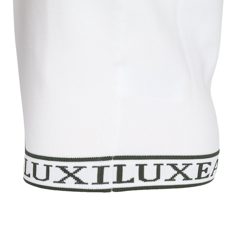 リュクスエイケイエムプラス（LUXEAKMPLUS）（メンズ）ゴルフウェア カラーロゴ 半袖ニットTシャツ LAK-25001white