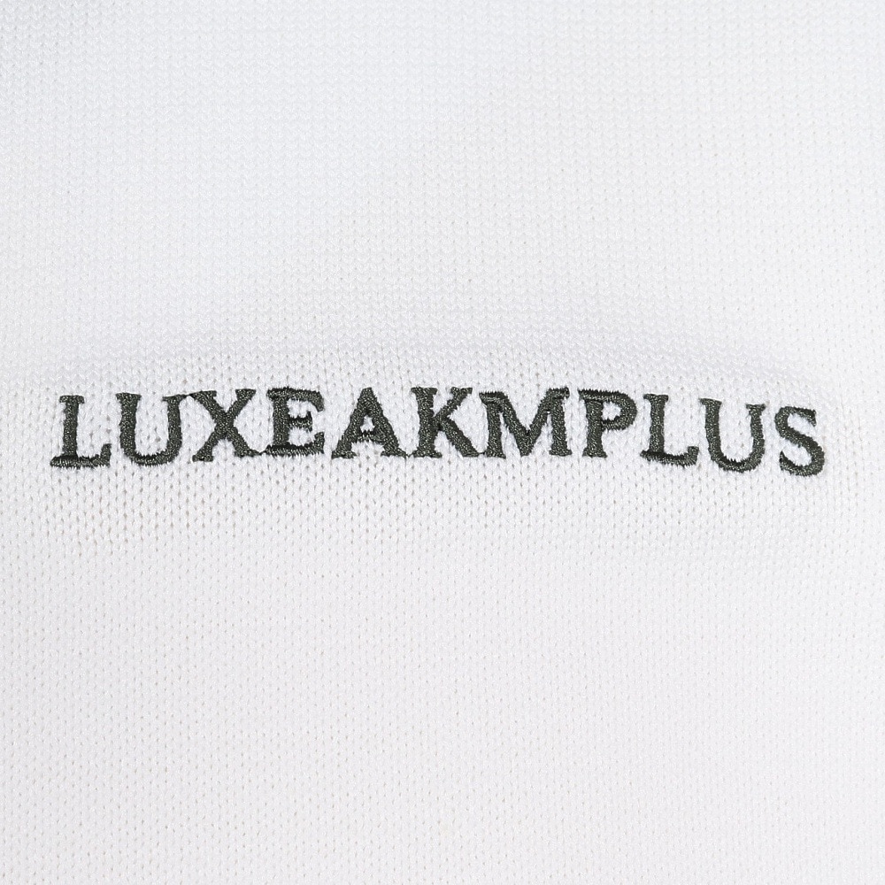 リュクスエイケイエムプラス（LUXEAKMPLUS）（メンズ）ゴルフウェア カラーロゴ 半袖ニットTシャツ LAK-25001white