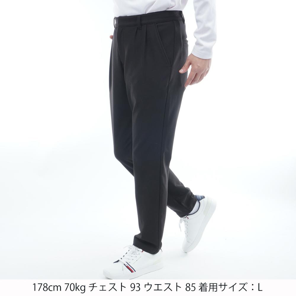 トミーヒルフィガー（TOMMY HILFIGER）（メンズ）ゴルフウェア ツータックリラックステーパードパンツ THMA576-BLK