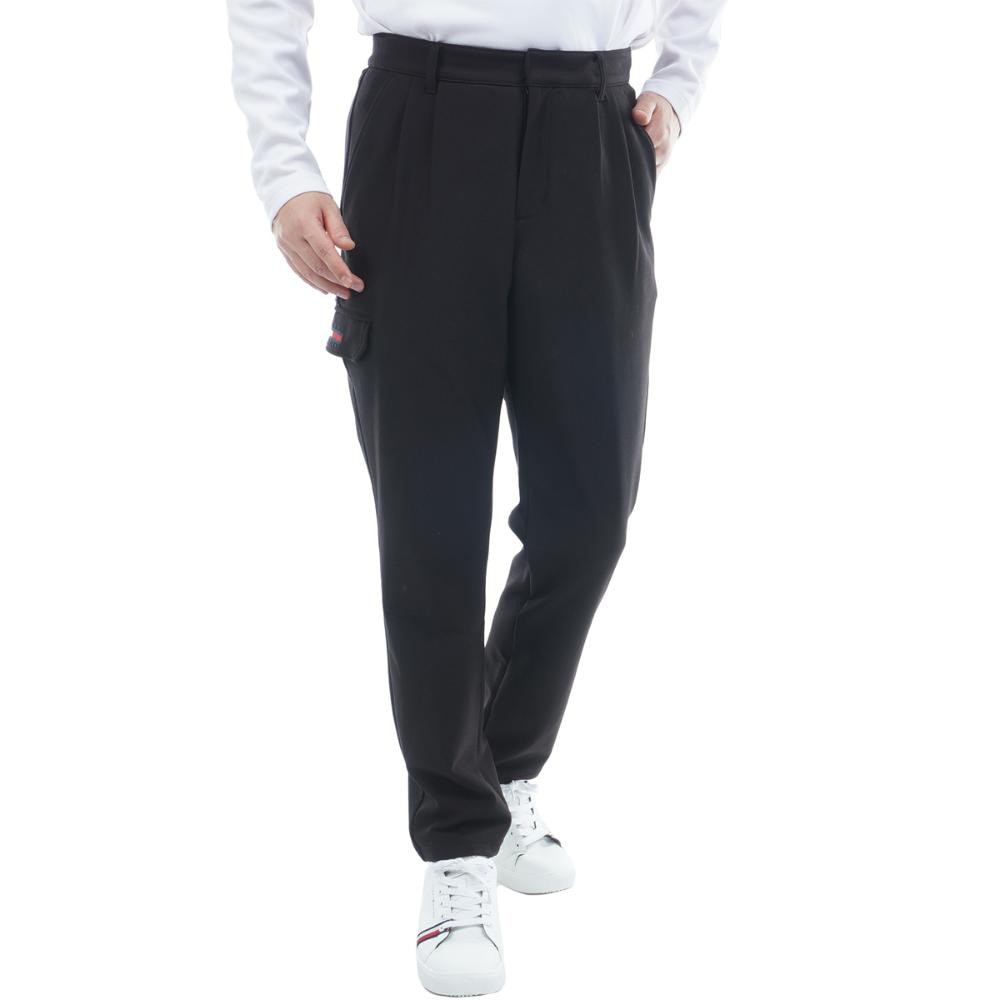 トミーヒルフィガー（TOMMY HILFIGER）（メンズ）ゴルフウェア ツータックリラックステーパードパンツ THMA576-BLK