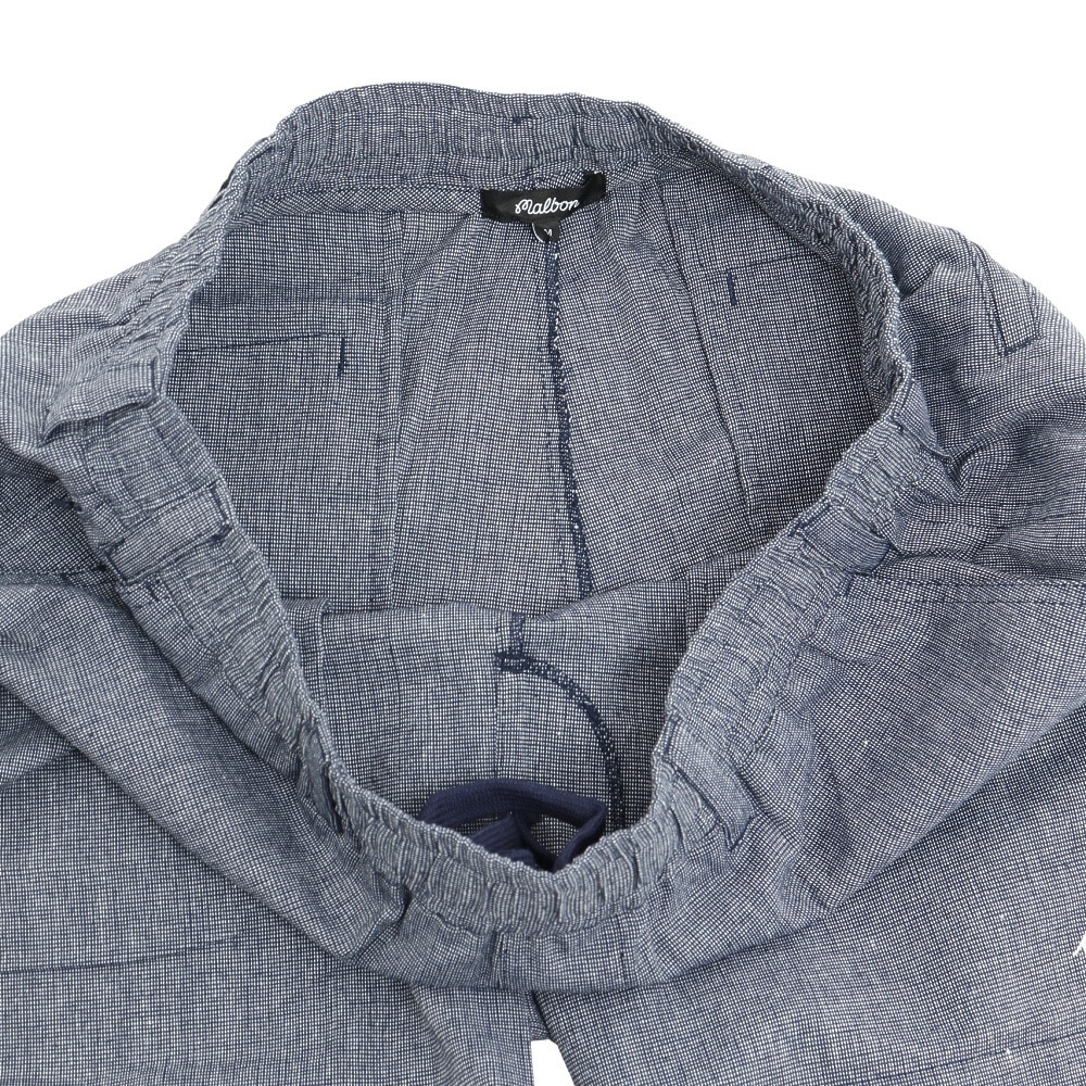 マルボンゴルフ（Malbon Glolf）（メンズ）ゴルフウェア Linen ショートパンツ M-7542-NVY