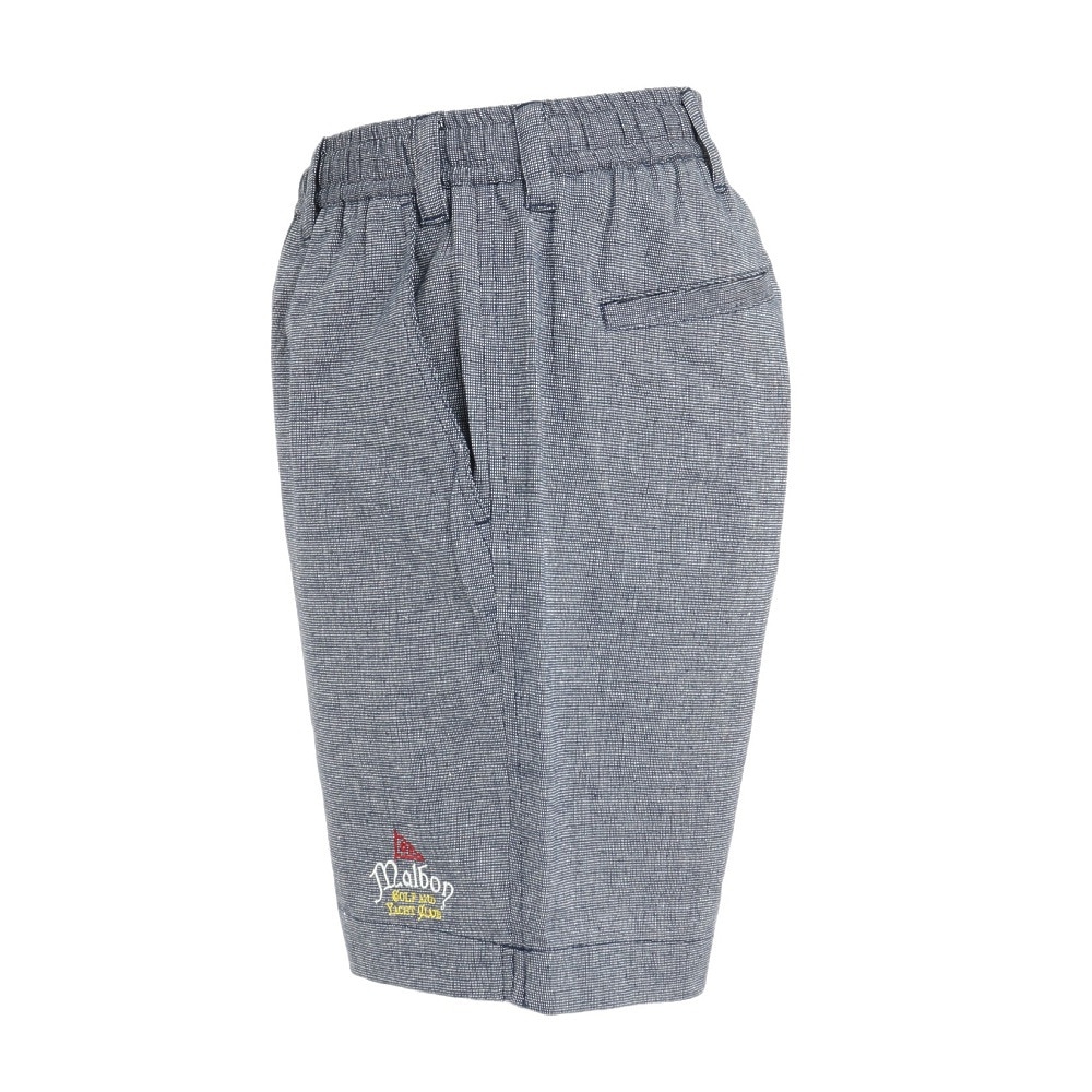 マルボンゴルフ（Malbon Glolf）（メンズ）ゴルフウェア Linen ショートパンツ M-7542-NVY