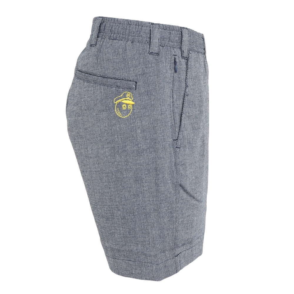 マルボンゴルフ（Malbon Glolf）（メンズ）ゴルフウェア Linen ショートパンツ M-7542-NVY