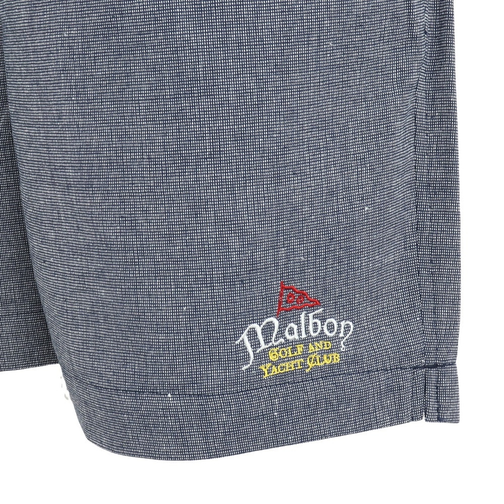 マルボンゴルフ（Malbon Glolf）（メンズ）ゴルフウェア Linen ショートパンツ M-7542-NVY